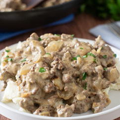 Biscuit and gravy hamburger